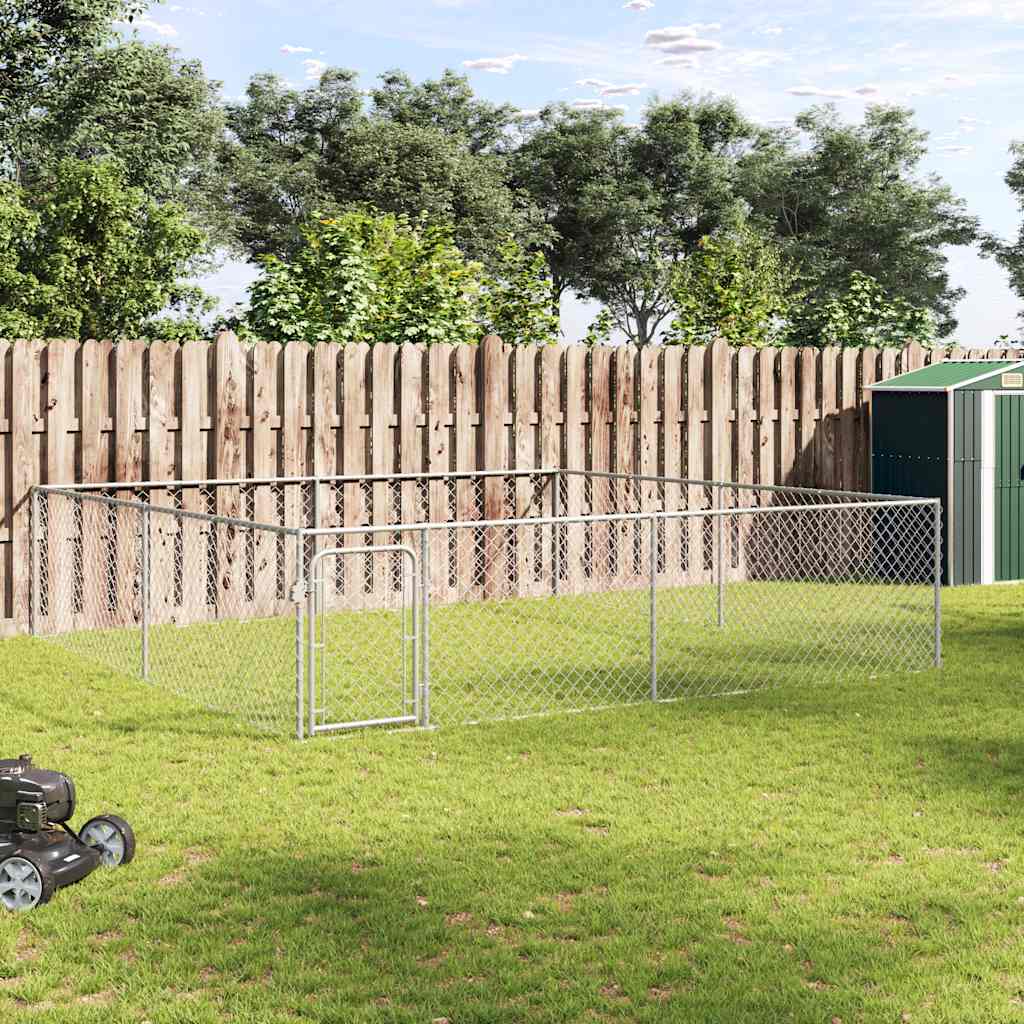 vidaXL Outdoor-Hundezwinger Verzinkter Stahl 4 x 4 x 1 m