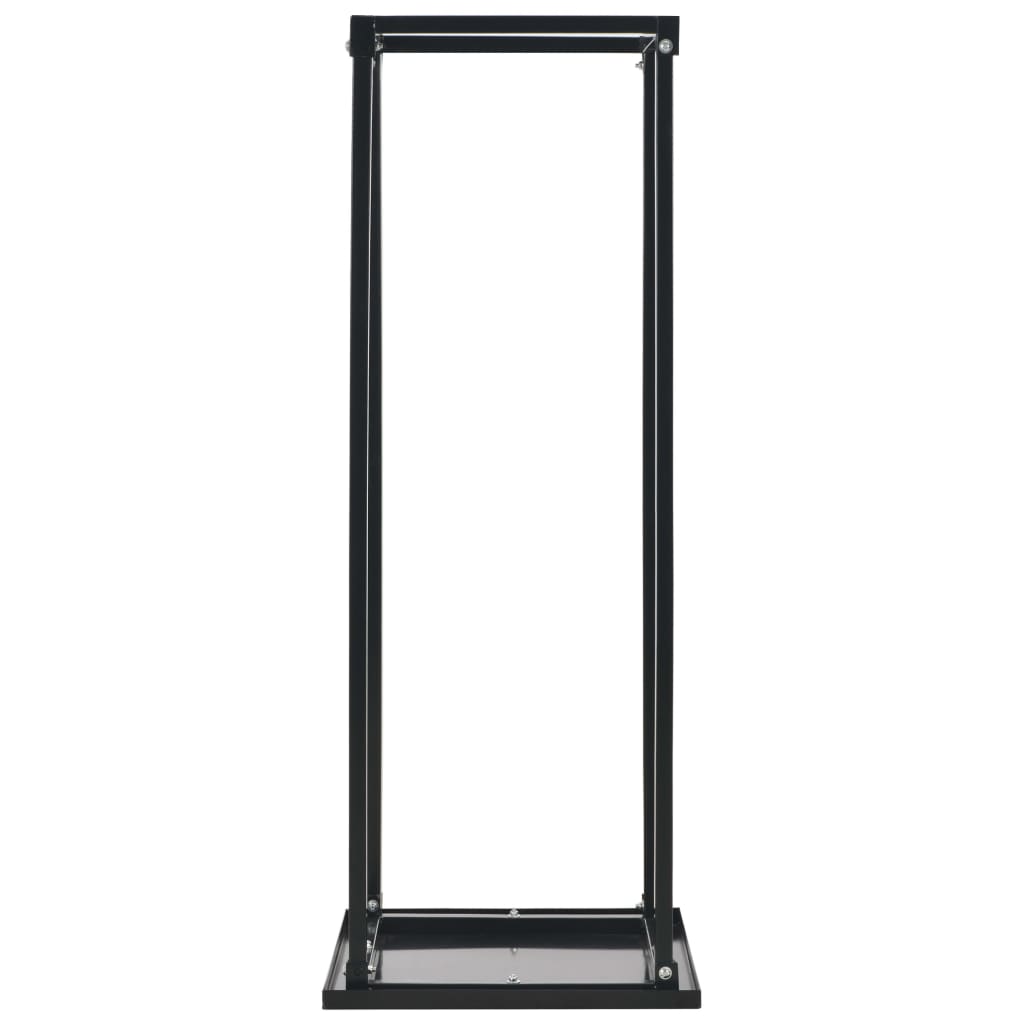 vidaXL Brennholzregal mit Boden Schwarz 37 x 37 x 113 cm Stahl