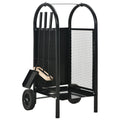 vidaXL Kaminholzwagen Schwarz 30 x 35 x 81 cm Stahl