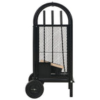 vidaXL Kaminholzwagen Schwarz 30 x 35 x 81 cm Stahl