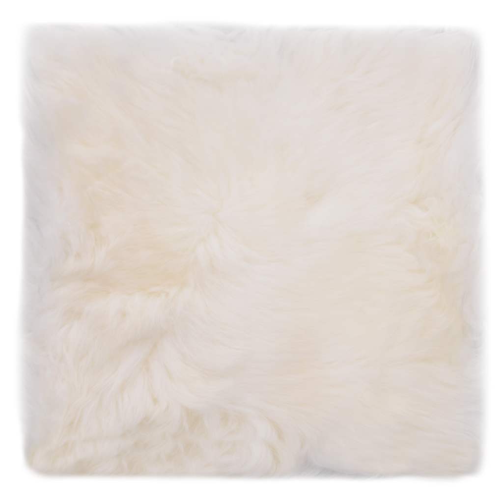 vidaXL Sitzkissen 2 Stk. Weiß 40x40 cm Echter Schafspelz