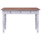 vidaXL Schreibtisch mit Schubladen Weiß 117x57x75 cm Altholz Massiv