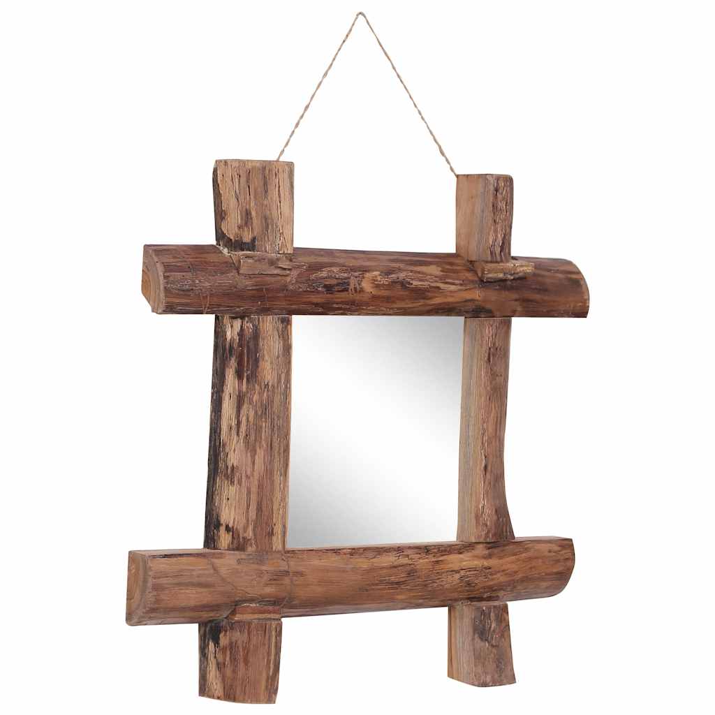 vidaXL Holzspiegel Natur 50x50 cm Recyceltes Teakholz