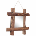 vidaXL Holzspiegel Natur 50x50 cm Recyceltes Teakholz
