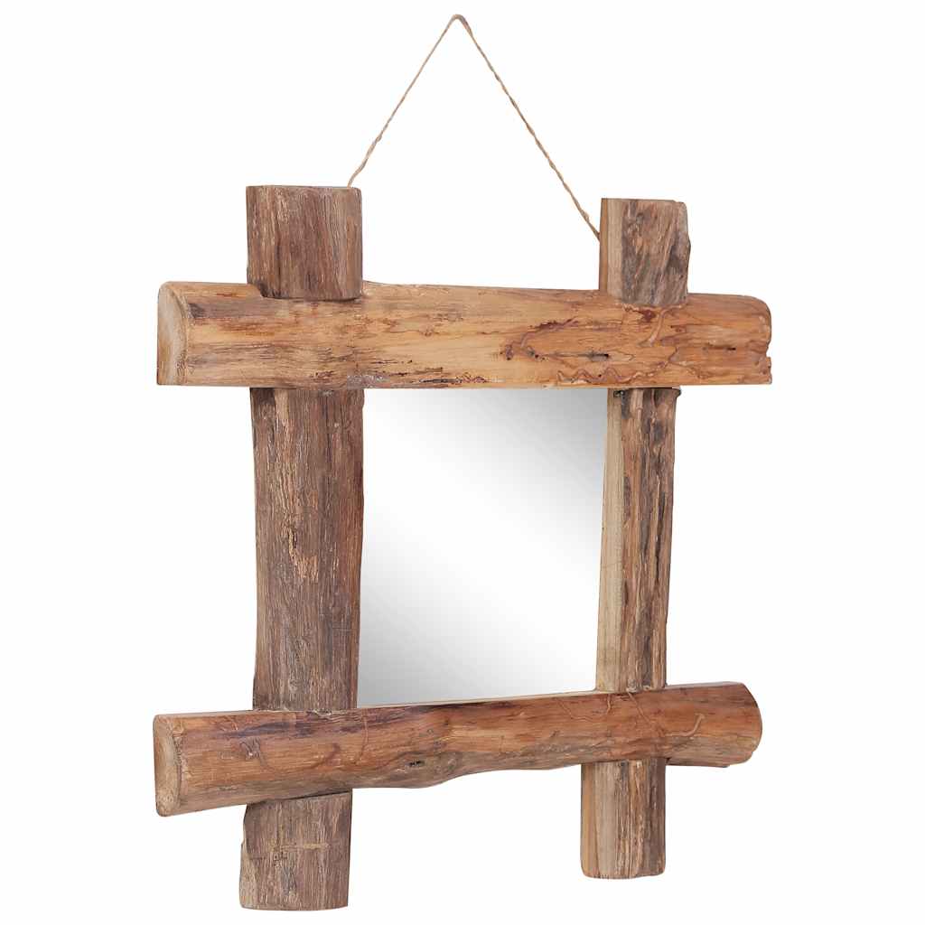 vidaXL Holzspiegel Natur 50x50 cm Recyceltes Teakholz