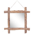 vidaXL Holzspiegel Natur 50x50 cm Recyceltes Teakholz