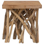 vidaXL Couchtisch aus Rundholz 40x40x40 cm Massivholz