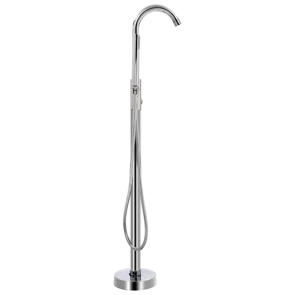 vidaXL Freistehende Badewannenarmatur Edelstahl 118,5 cm