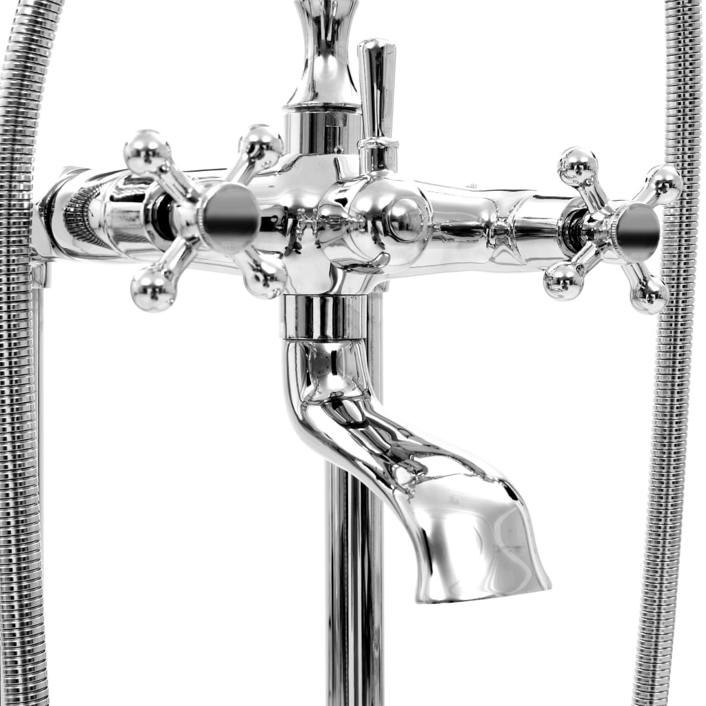vidaXL Freistehende Badewannenarmatur Edelstahl 99,5 cm Silbern