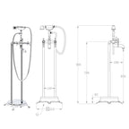 vidaXL Freistehende Badewannenarmatur Edelstahl 99,5 cm Silbern