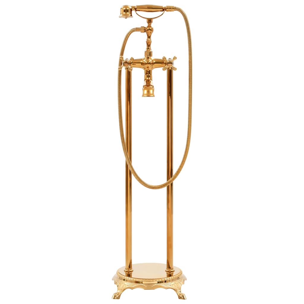 vidaXL Freistehende Badewannenarmatur Edelstahl 99,5 cm Golden