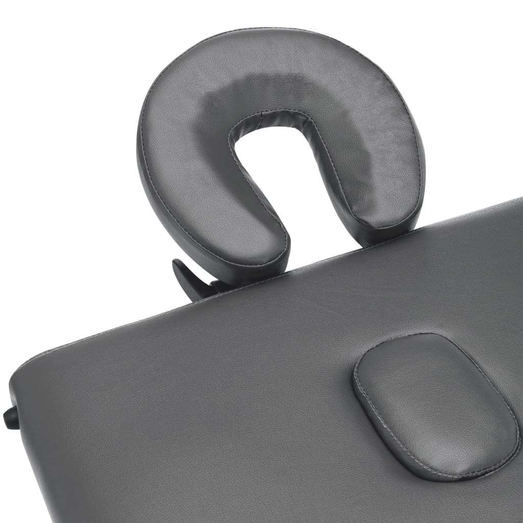 vidaXL Massageliege 3-Zonen Holzgestell Anthrazit 186x68 cm