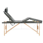 vidaXL Massageliege 4-Zonen Holzgestell Anthrazit 186x68 cm