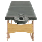 vidaXL Massageliege 4-Zonen Holzgestell Anthrazit 186x68 cm