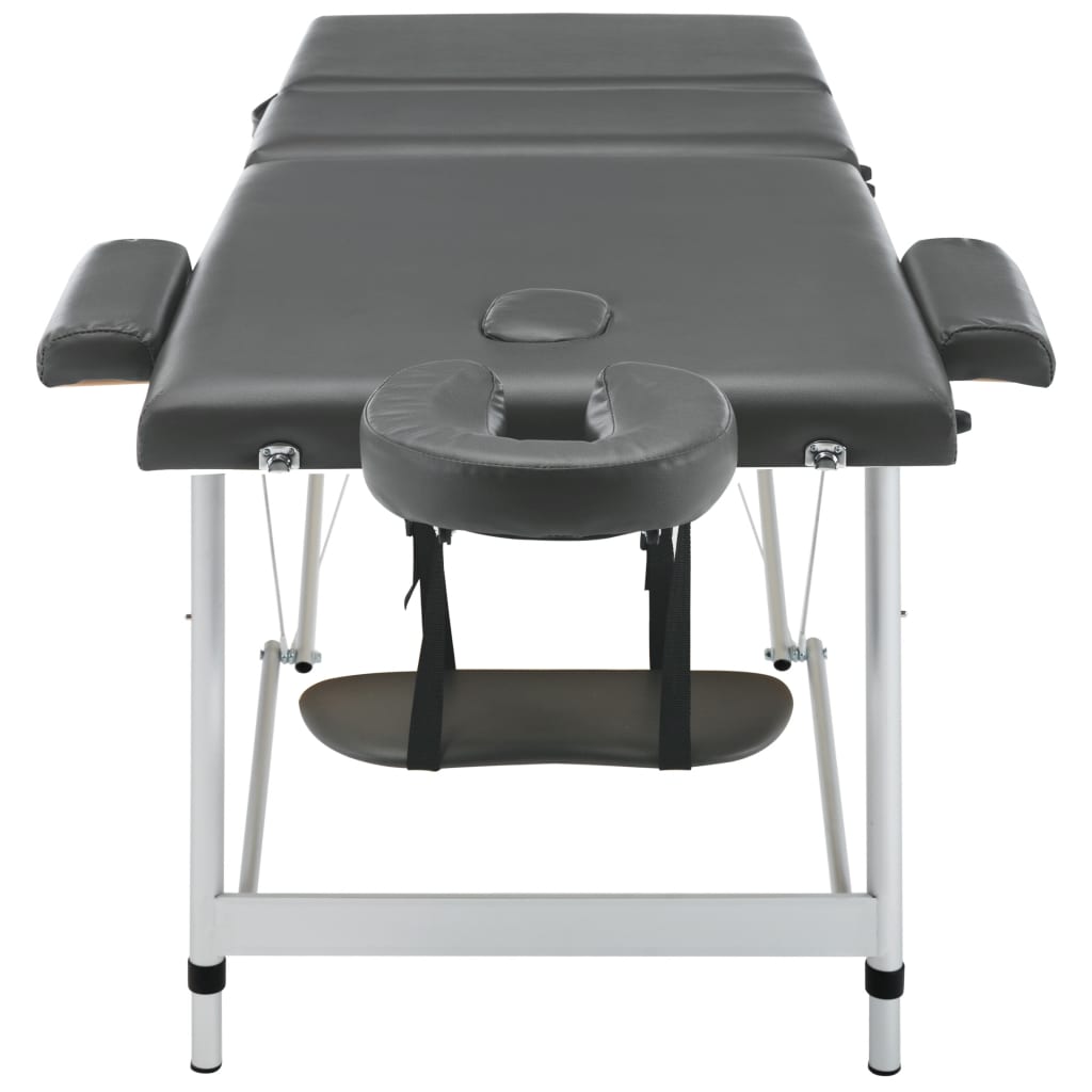 vidaXL Massagetisch mit 3 Zonen Aluminiumrahmen Anthrazit 186×68 cm