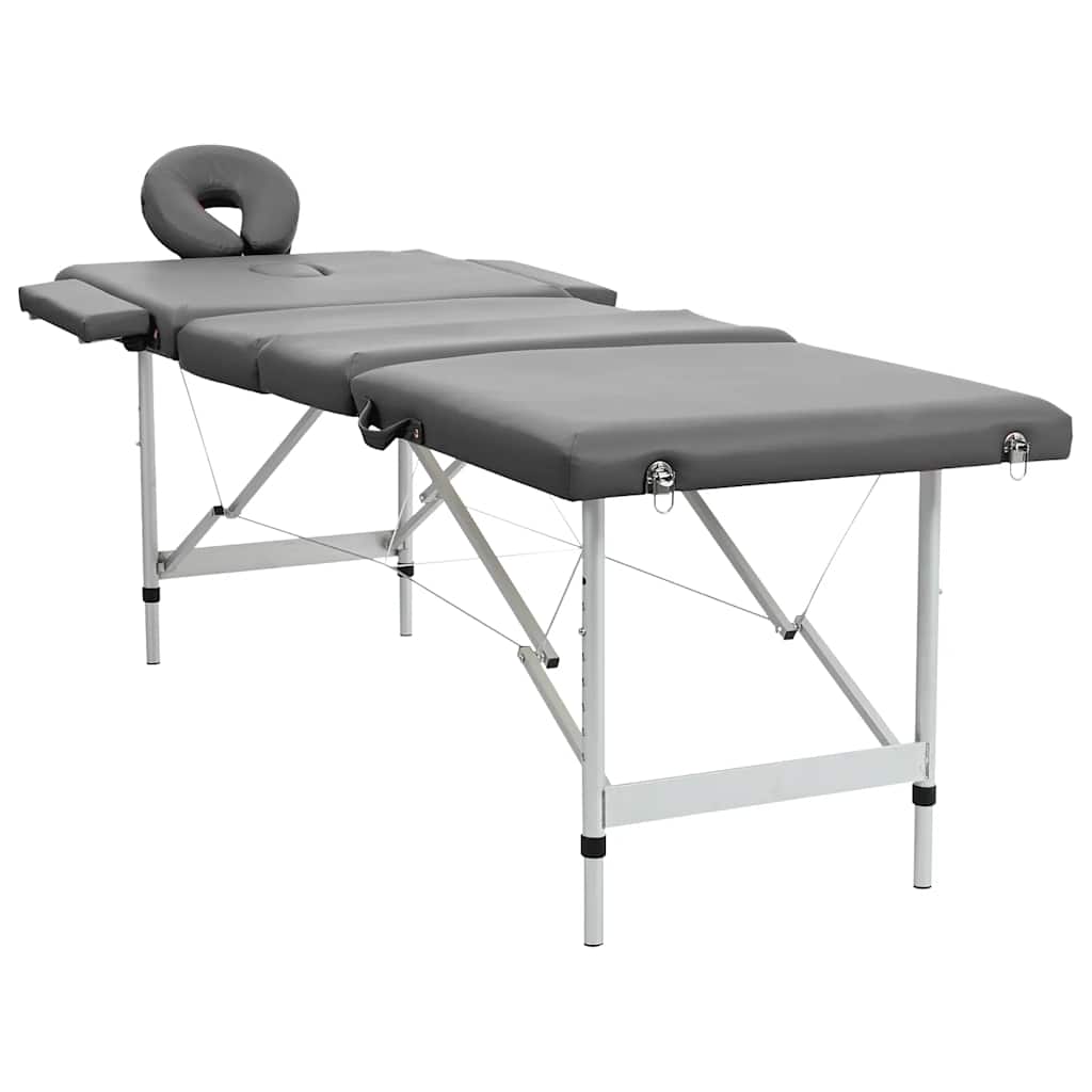 vidaXL Massagetisch mit 4 Zonen Aluminiumrahmen Anthrazit 186×68 cm