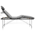 vidaXL Massagetisch mit 4 Zonen Aluminiumrahmen Anthrazit 186×68 cm