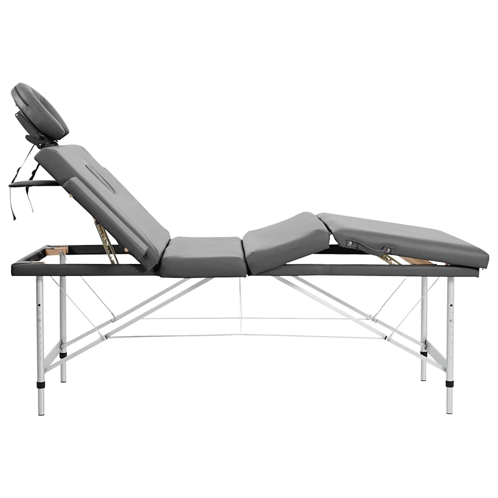 vidaXL Massagetisch mit 4 Zonen Aluminiumrahmen Anthrazit 186×68 cm