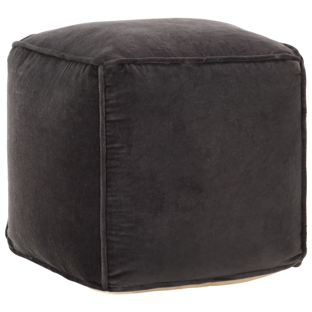 vidaXL Pouf Baumwollsamt 40x40x40 cm Anthrazit