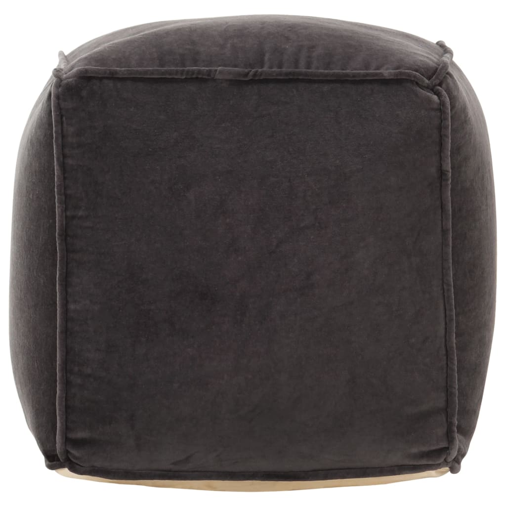 vidaXL Pouf Baumwollsamt 40x40x40 cm Anthrazit