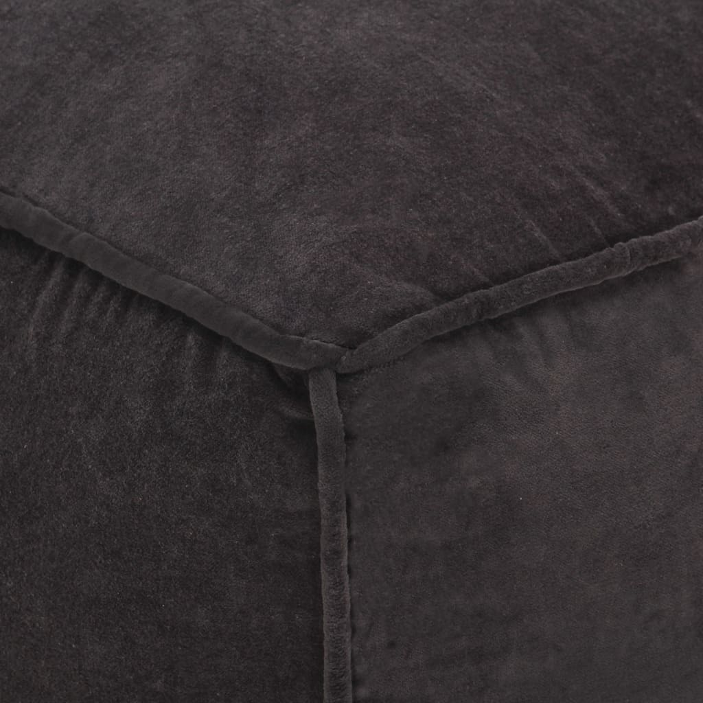 vidaXL Pouf Baumwollsamt 40x40x40 cm Anthrazit