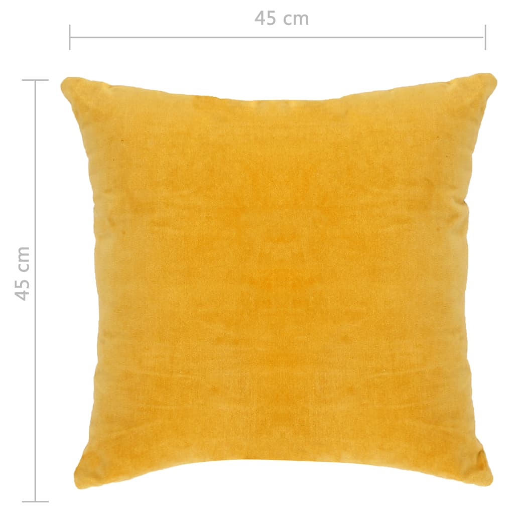 vidaXL Kissen Baumwollsamt 2 Stk. 45×45 cm Gelb