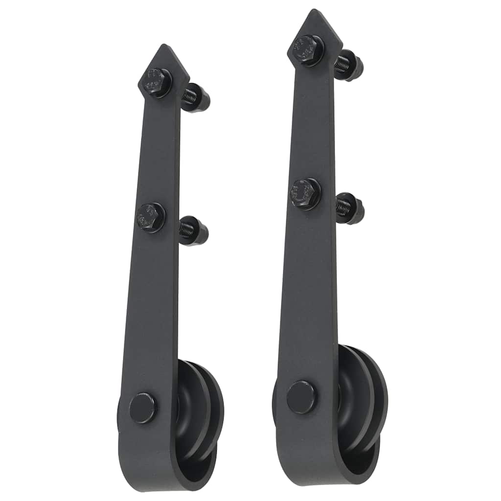 vidaXL Schiebetürbeschlag-Set SKIEN 200 cm Stahl Schwarz