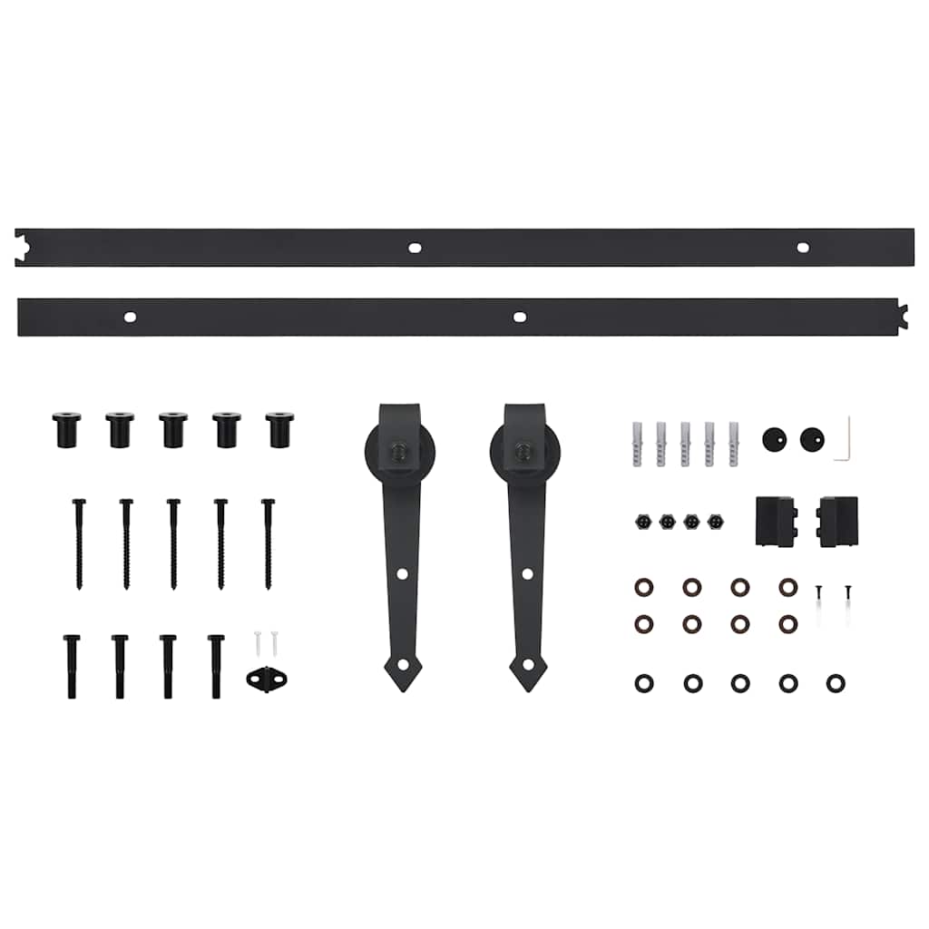 vidaXL Schiebetürbeschlag-Set SKIEN 200 cm Stahl Schwarz