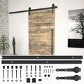 vidaXL Schiebetürbeschlag-Set SKIEN 200 cm Stahl Schwarz