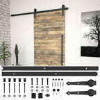 vidaXL Schiebetürbeschlag-Set SKIEN 200 cm Stahl Schwarz