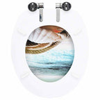 vidaXL Toilettensitze 2 Stk. mit Soft-Close-Deckel MDF Muschel-Design