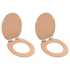 vidaXL Toilettensitze 2 Stk. mit Soft-Close-Deckel MDF Bambus-Design