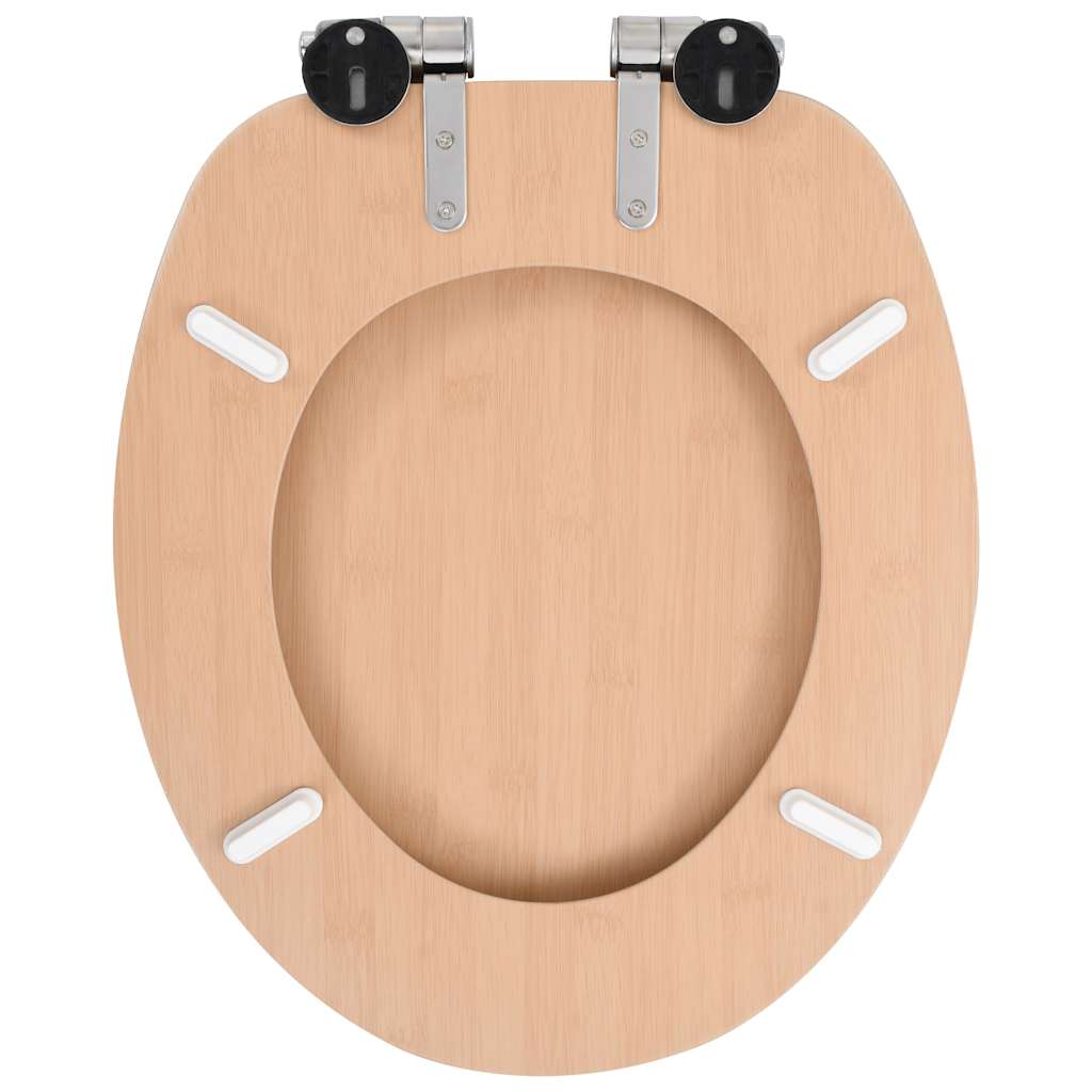 vidaXL Toilettensitze 2 Stk. mit Soft-Close-Deckel MDF Bambus-Design