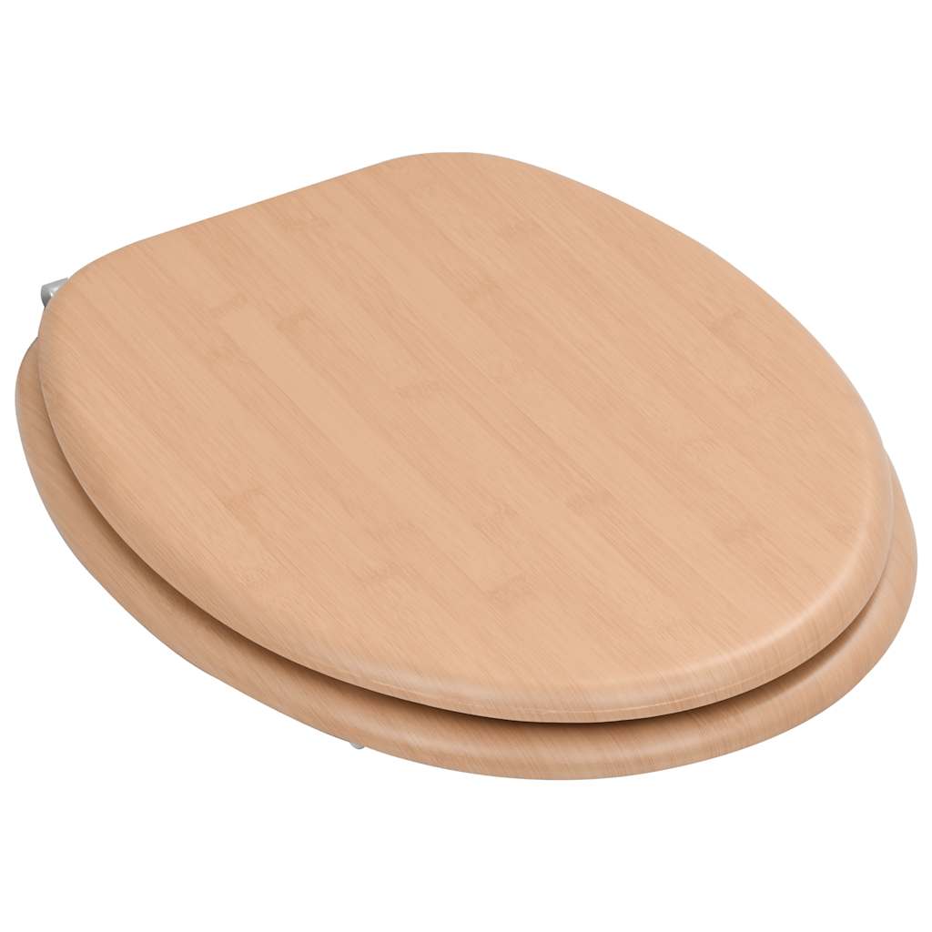 vidaXL Toilettensitze 2 Stk. mit Deckel MDF Bambus-Design