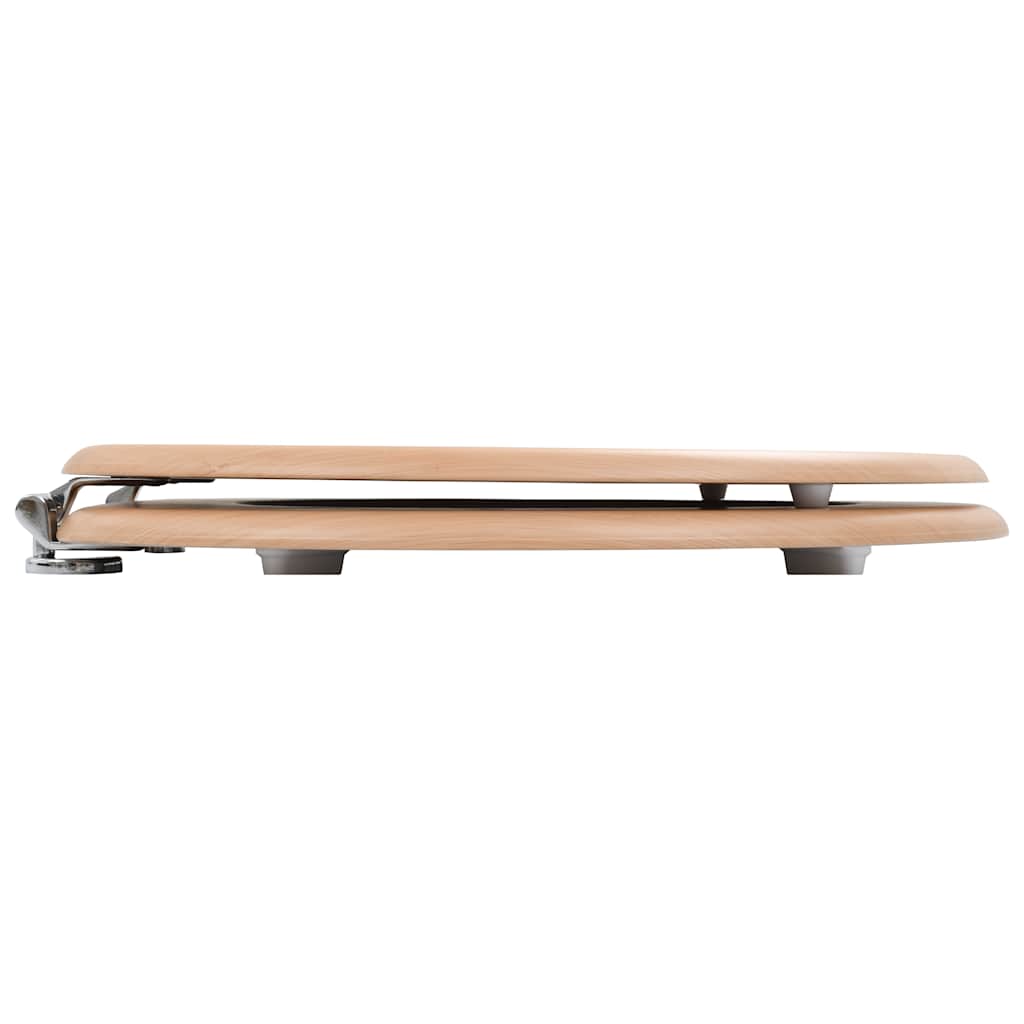 vidaXL Toilettensitze 2 Stk. mit Deckel MDF Bambus-Design