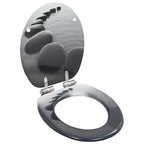 vidaXL Toilettensitze 2 Stk. mit Soft-Close-Deckel MDF Stein-Design