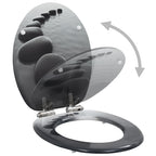 vidaXL Toilettensitze 2 Stk. mit Soft-Close-Deckel MDF Stein-Design