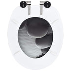 vidaXL Toilettensitze 2 Stk. mit Soft-Close-Deckel MDF Stein-Design