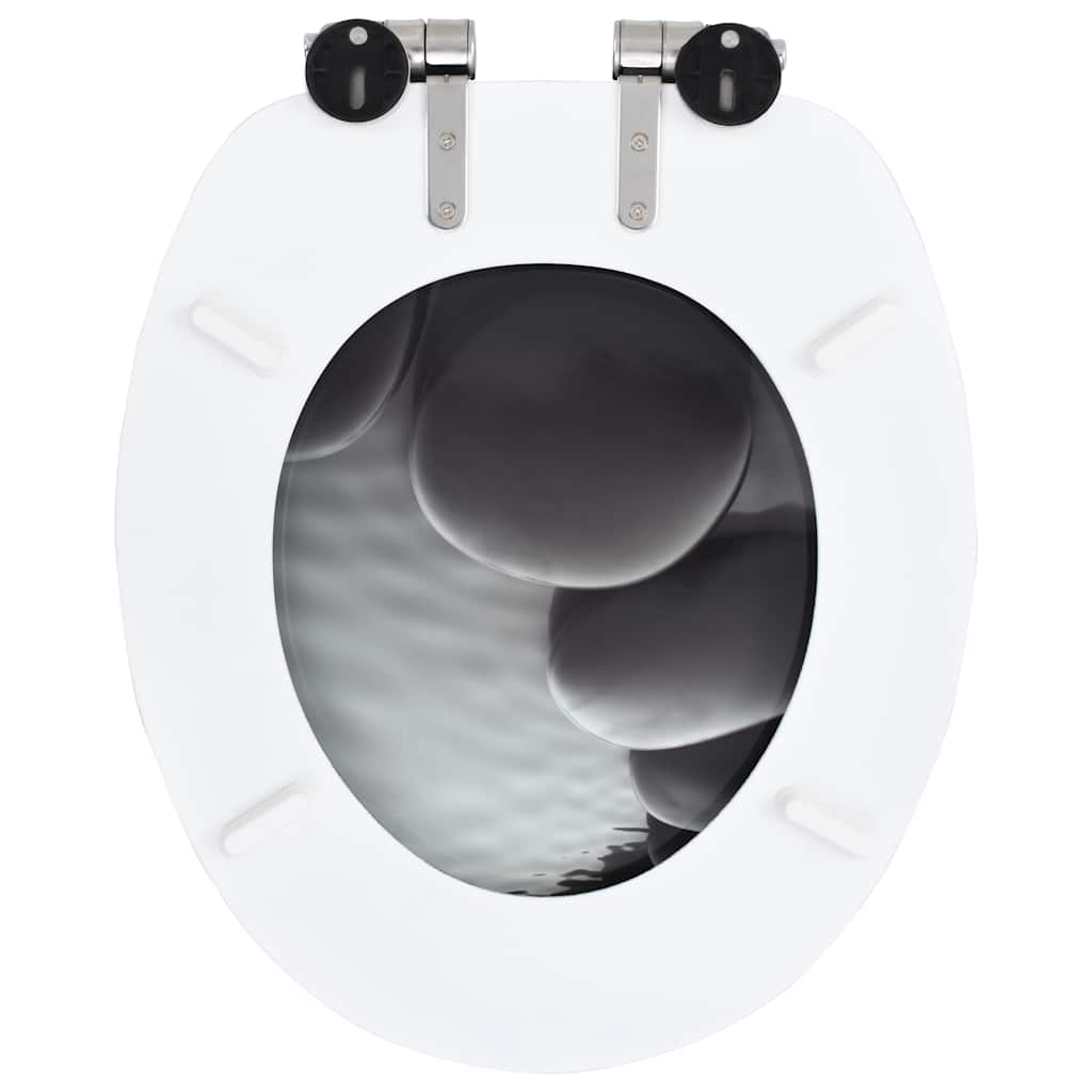vidaXL Toilettensitze 2 Stk. mit Soft-Close-Deckel MDF Stein-Design