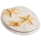 vidaXL Toilettensitze 2 Stk. mit Soft-Close-Deckel MDF Seestern-Design