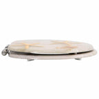 vidaXL Toilettensitze 2 Stk. mit Soft-Close-Deckel MDF Seestern-Design
