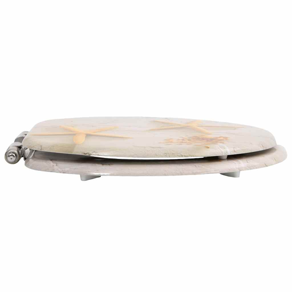 vidaXL Toilettensitze 2 Stk. mit Soft-Close-Deckel MDF Seestern-Design