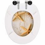 vidaXL Toilettensitze 2 Stk. mit Soft-Close-Deckel MDF Seestern-Design