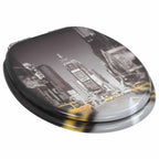 vidaXL Toilettensitze 2 Stk. mit Soft-Close-Deckel MDF New York-Design