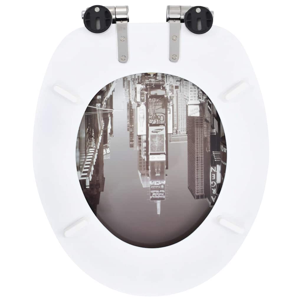 vidaXL Toilettensitze 2 Stk. mit Soft-Close-Deckel MDF New York-Design
