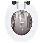 vidaXL Toilettensitze 2 Stk. mit Soft-Close-Deckel MDF New York-Design