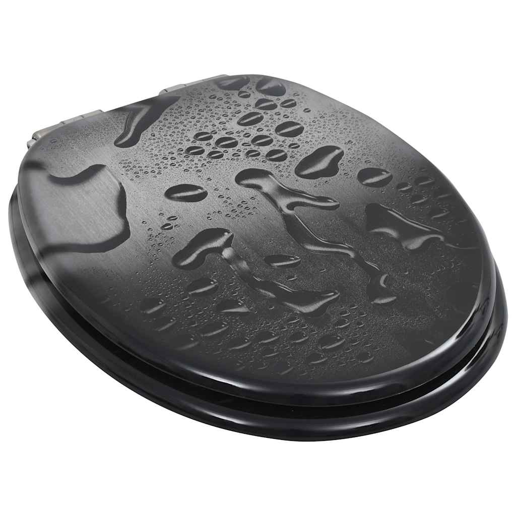 vidaXL Toilettensitze 2 Stk. Soft-Close-Deckel MDF Wassertropfendesign