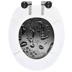 vidaXL Toilettensitze 2 Stk. Soft-Close-Deckel MDF Wassertropfendesign