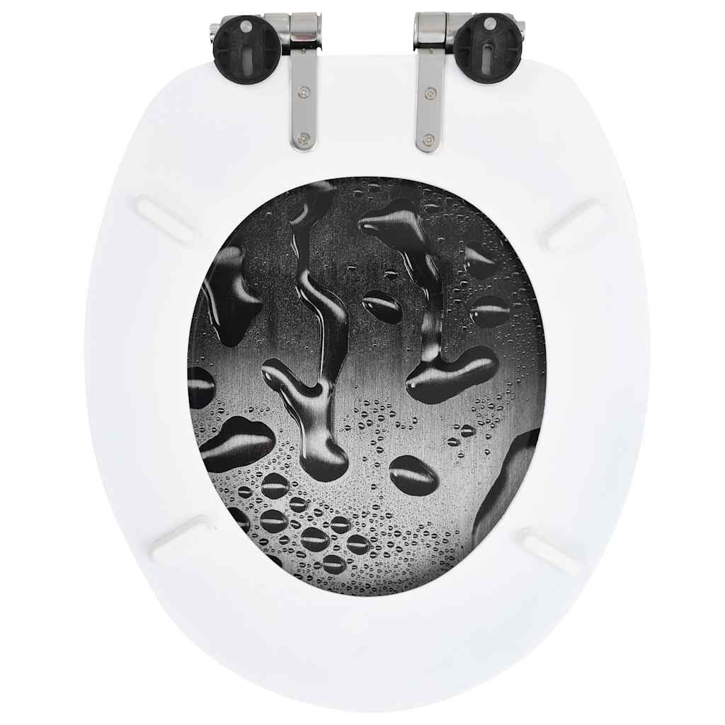 vidaXL Toilettensitze 2 Stk. Soft-Close-Deckel MDF Wassertropfendesign