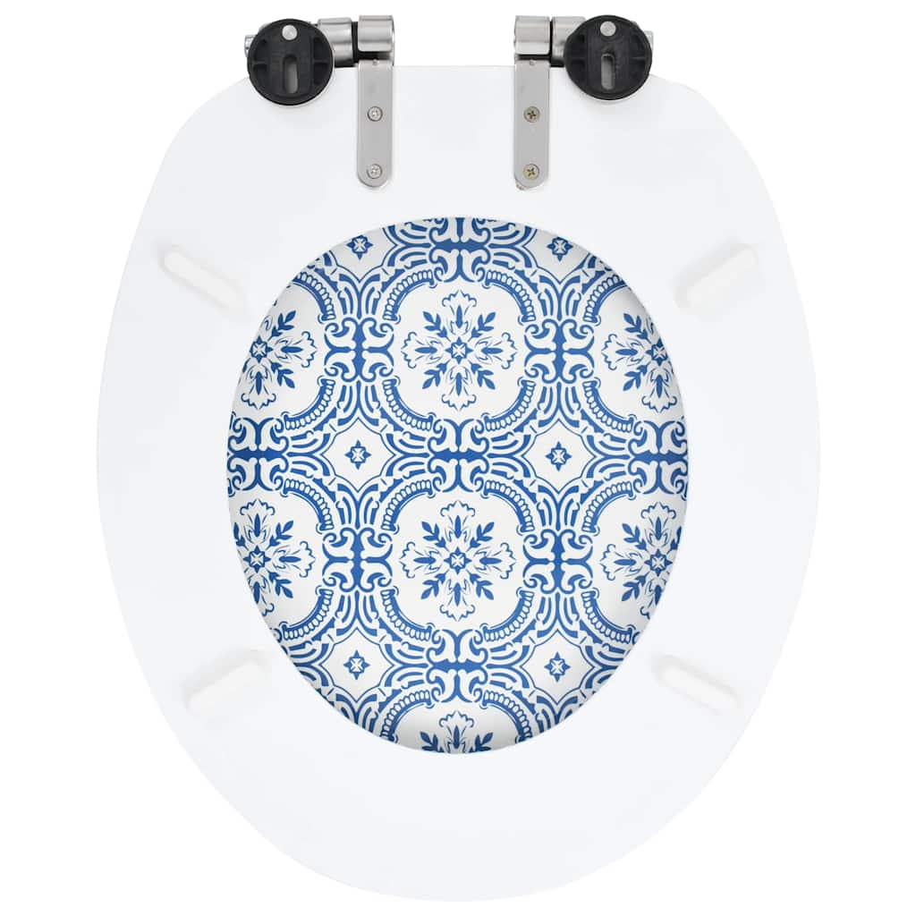 vidaXL Toilettensitze 2 Stk. Soft-Close-Deckel MDF Porzellan-Design